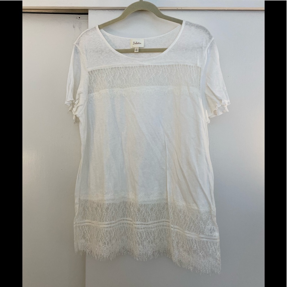 NWOT Anthropologie Deletta Lace and Tee Shirt